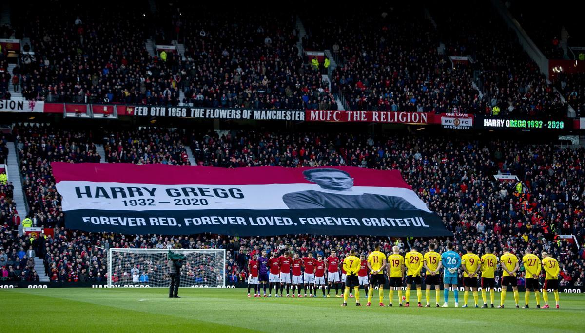 Homenaje a Harry Greagg en Old Trafford.