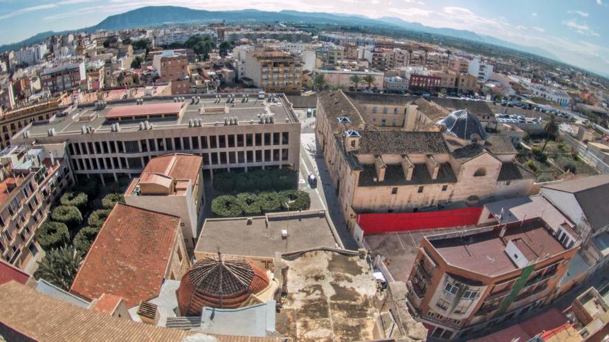 Imagen aérea del casco histórico de Orihuela/Foto Tony Sevilla