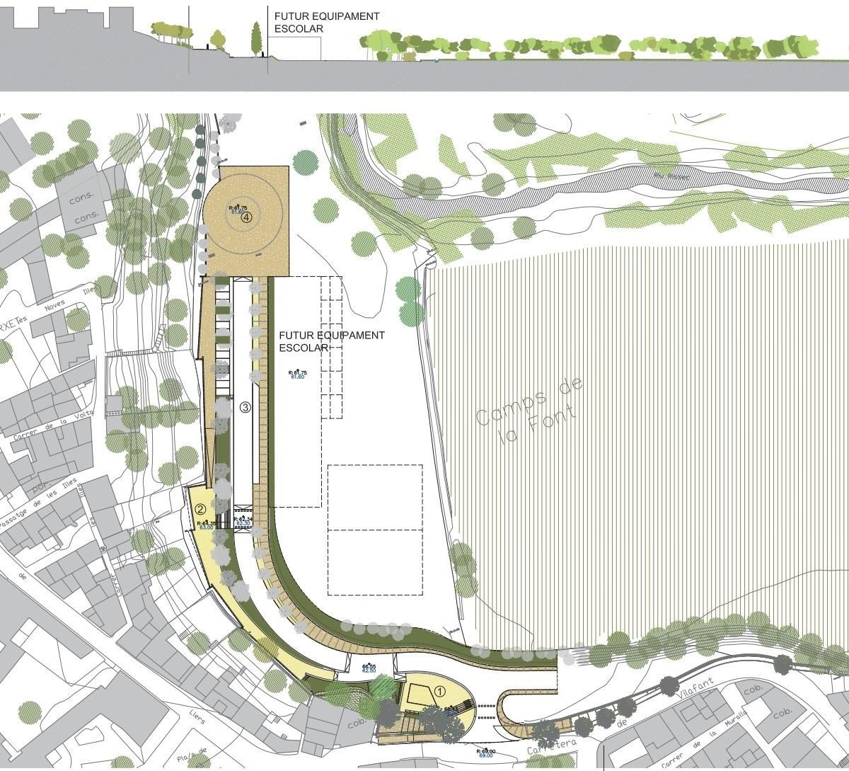 El plànol de la futura nova escola d'Avinyonet.