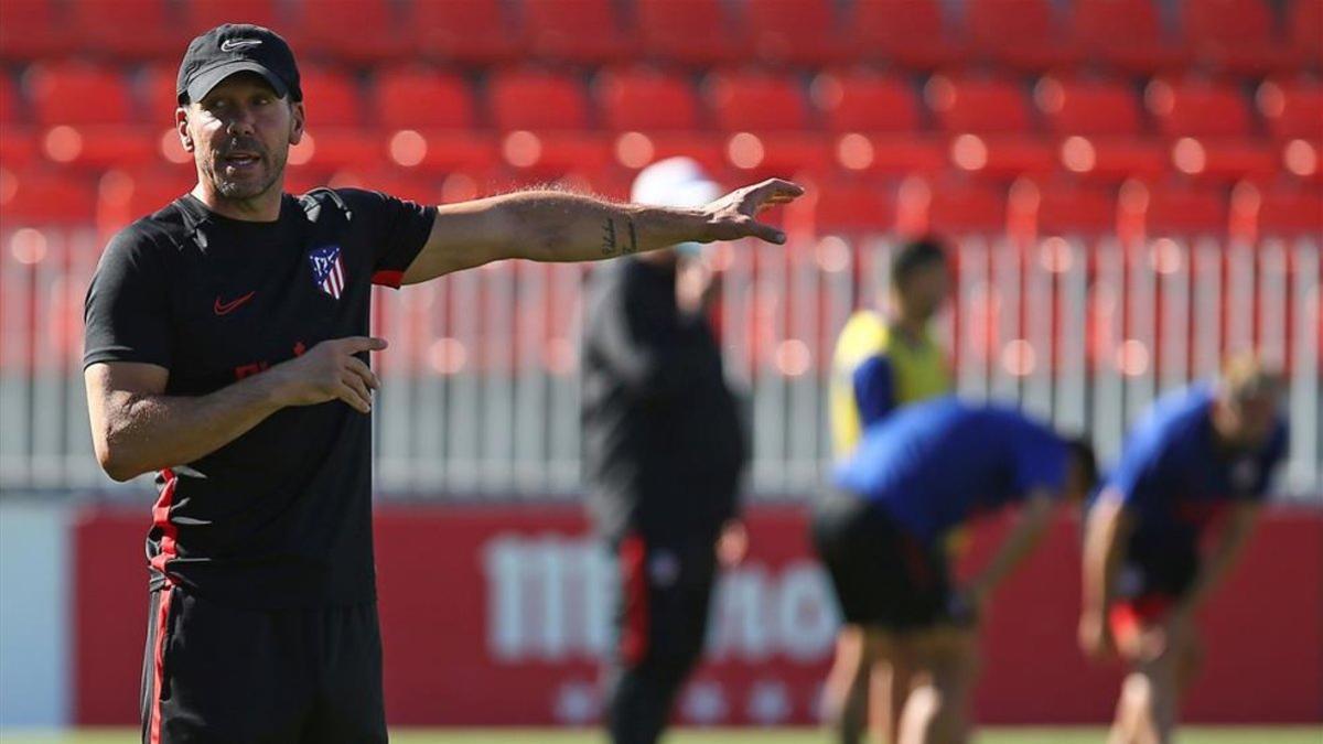 Simeone, durante un entrenamiento