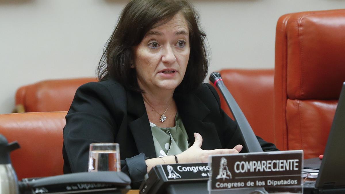 La presidenta de la Airef, Cristina Herrero, en el Congreso de los Diputados, en una imagen de archivo.