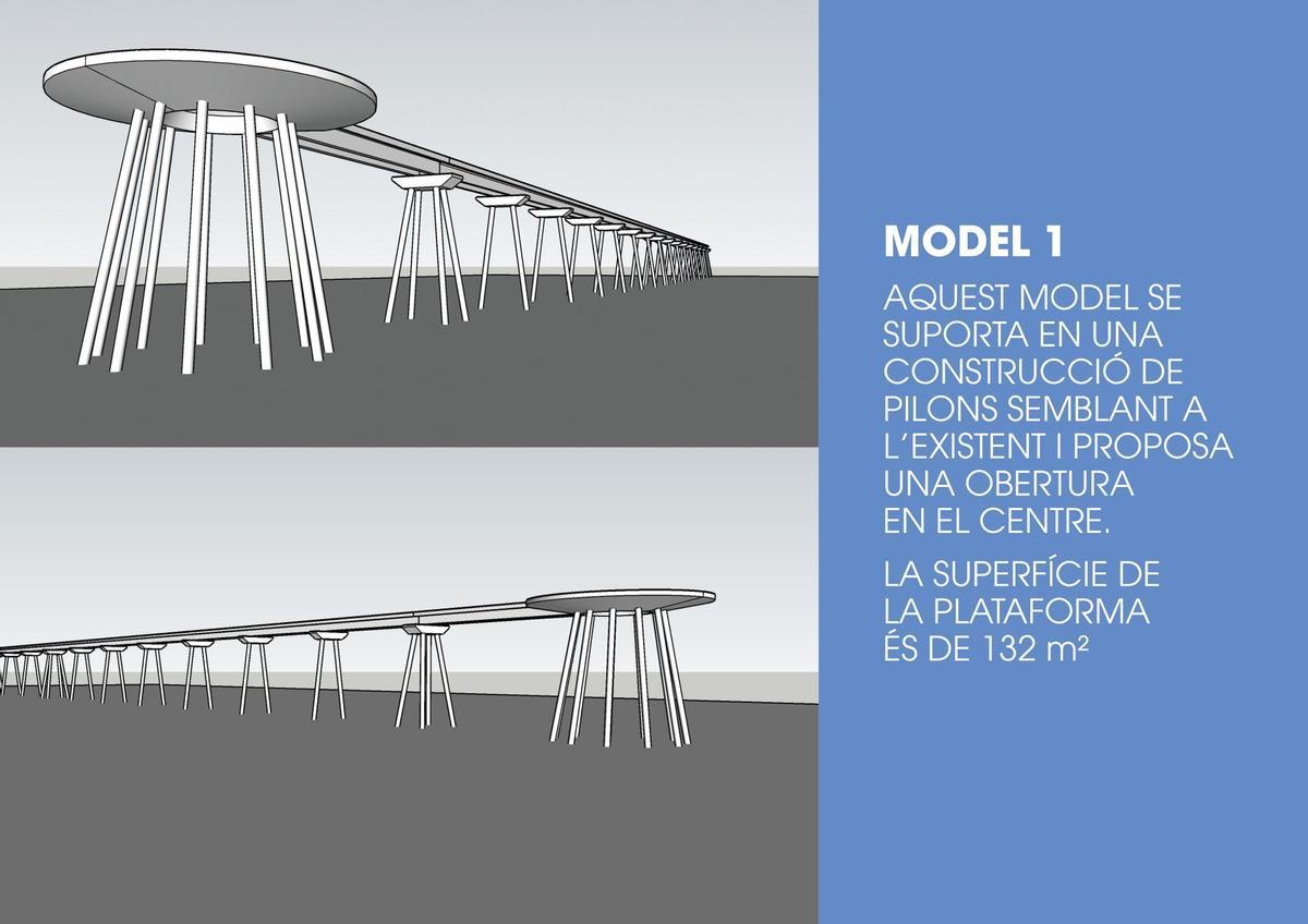 La propuesta elegida para la reconstrucción del Pont del Petroli en Badalona.