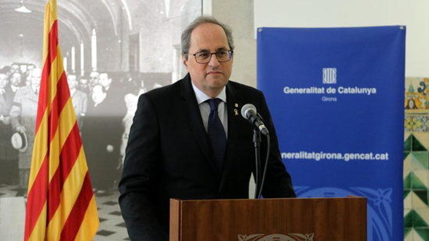 El president Quim Torra a la seu de la Generalitat a Girona el 23 de gener del 2020