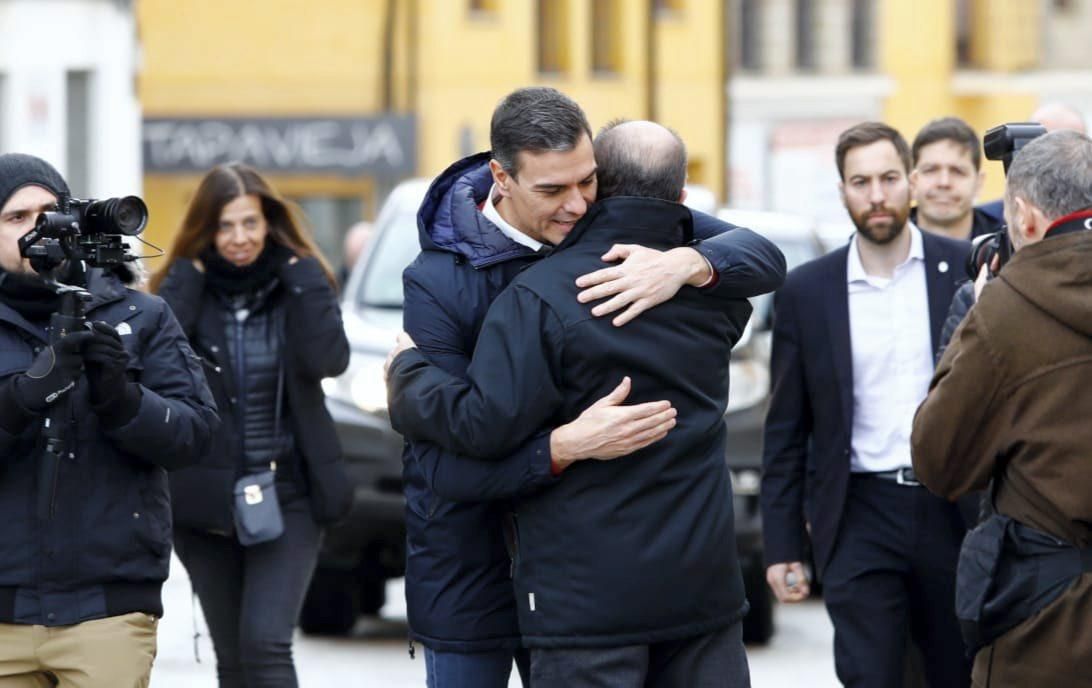 Pedro Sánchez en su visita a Teruel