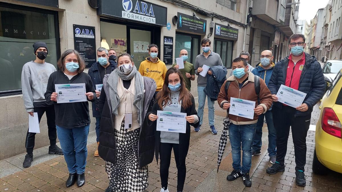 Los alumnos, con la concejala