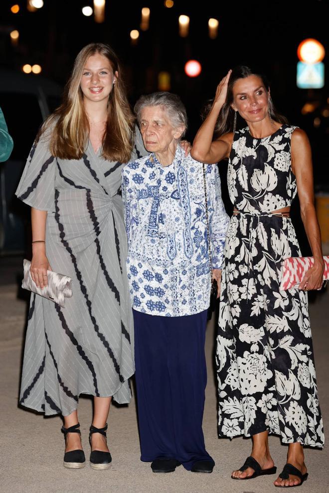 La reina Letizia con la princesa Leonor e Irene de Grecia