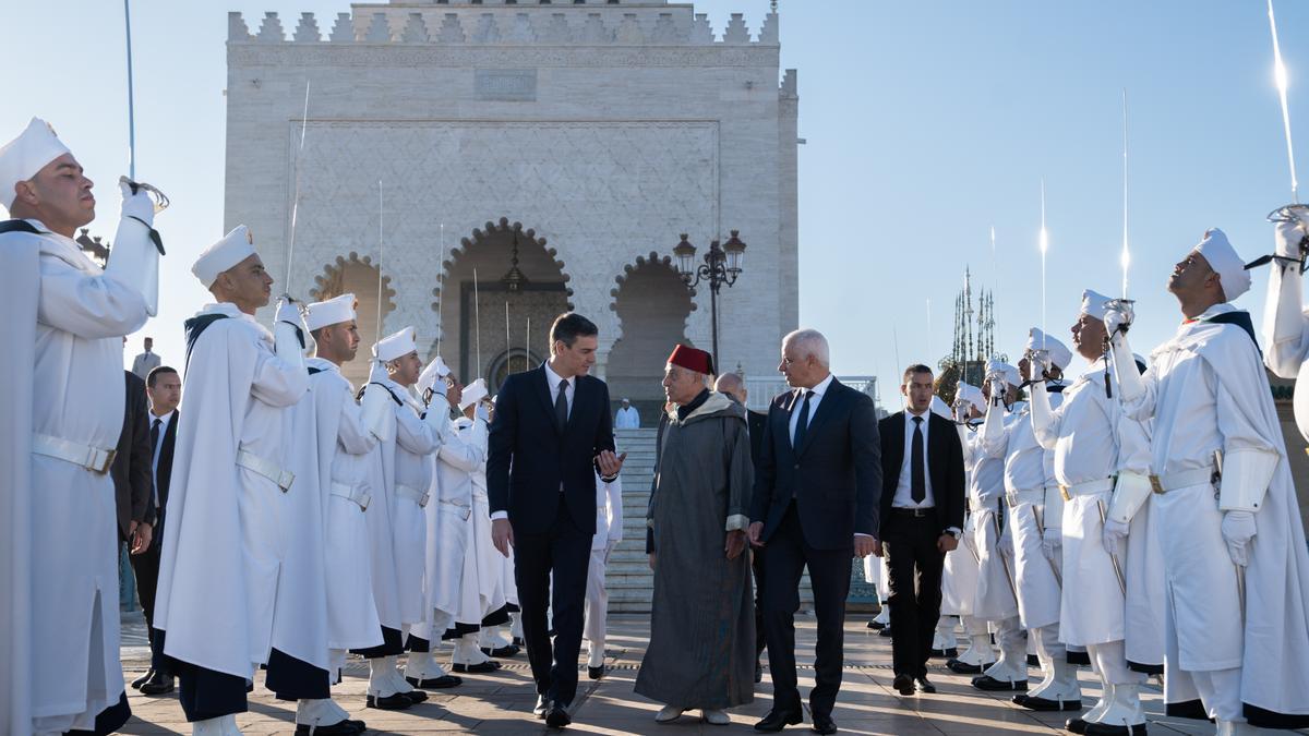 Pedro Sánchez en una visita de Estado a Marruecos.