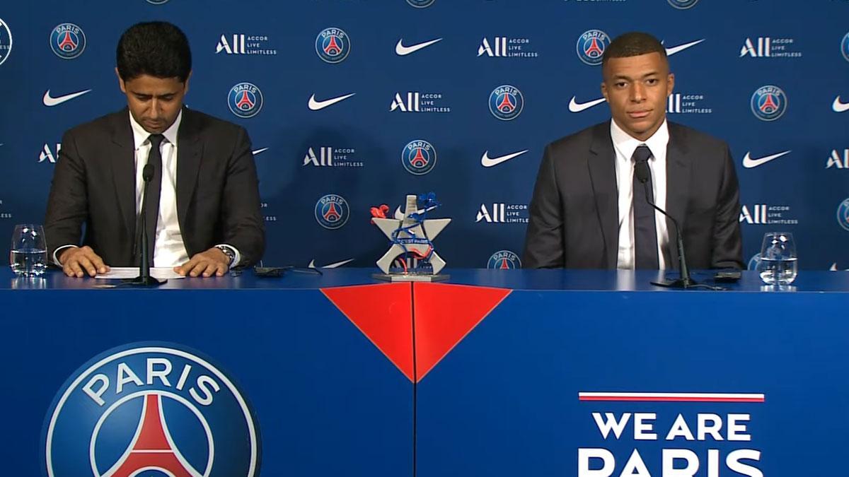 Mbappé, durante la rueda de prensa