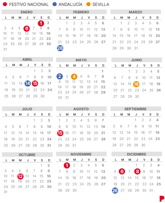 Calendario laboral de Sevilla del 2022.