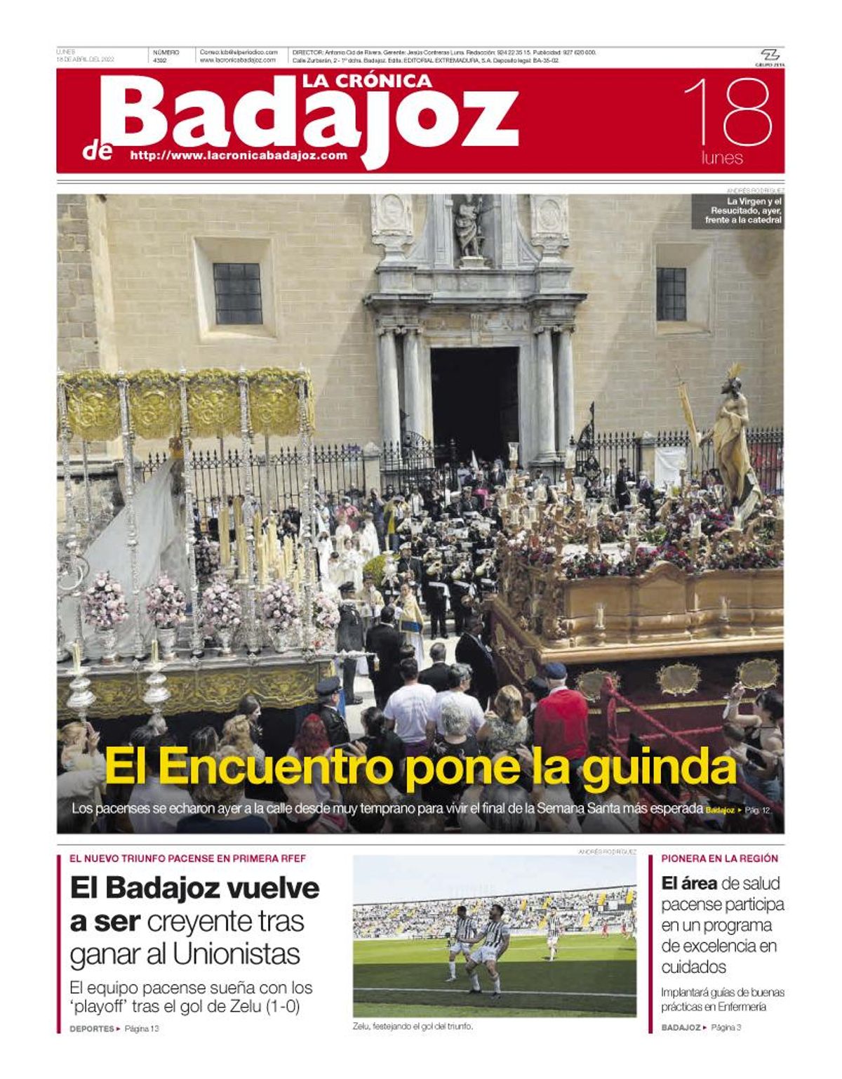 Consulta la portada correspondiente al día 18 de abril del 2022
