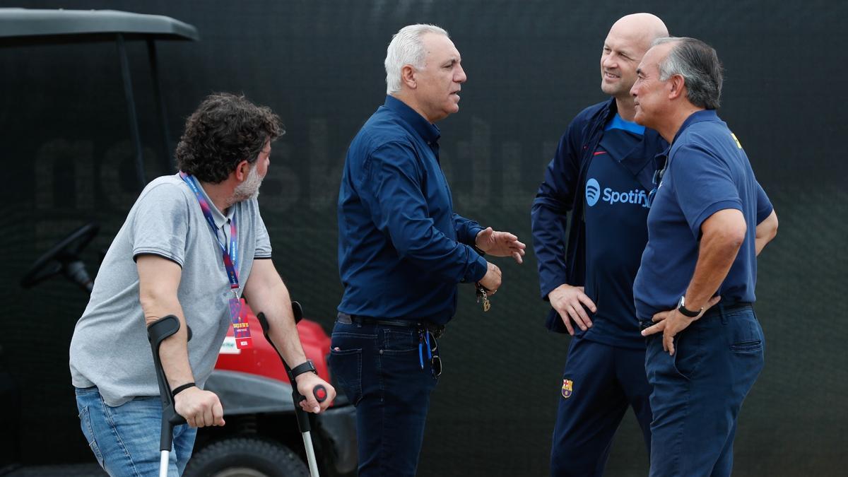 Hristo, junto a Yuste y Jordi Cruyff en Miami