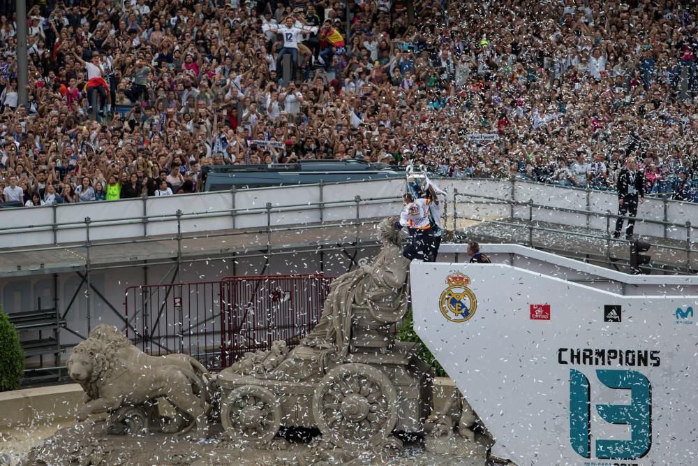 Las celebraciones del Real Madrid tras ganar su decimotercera Copa de Europa