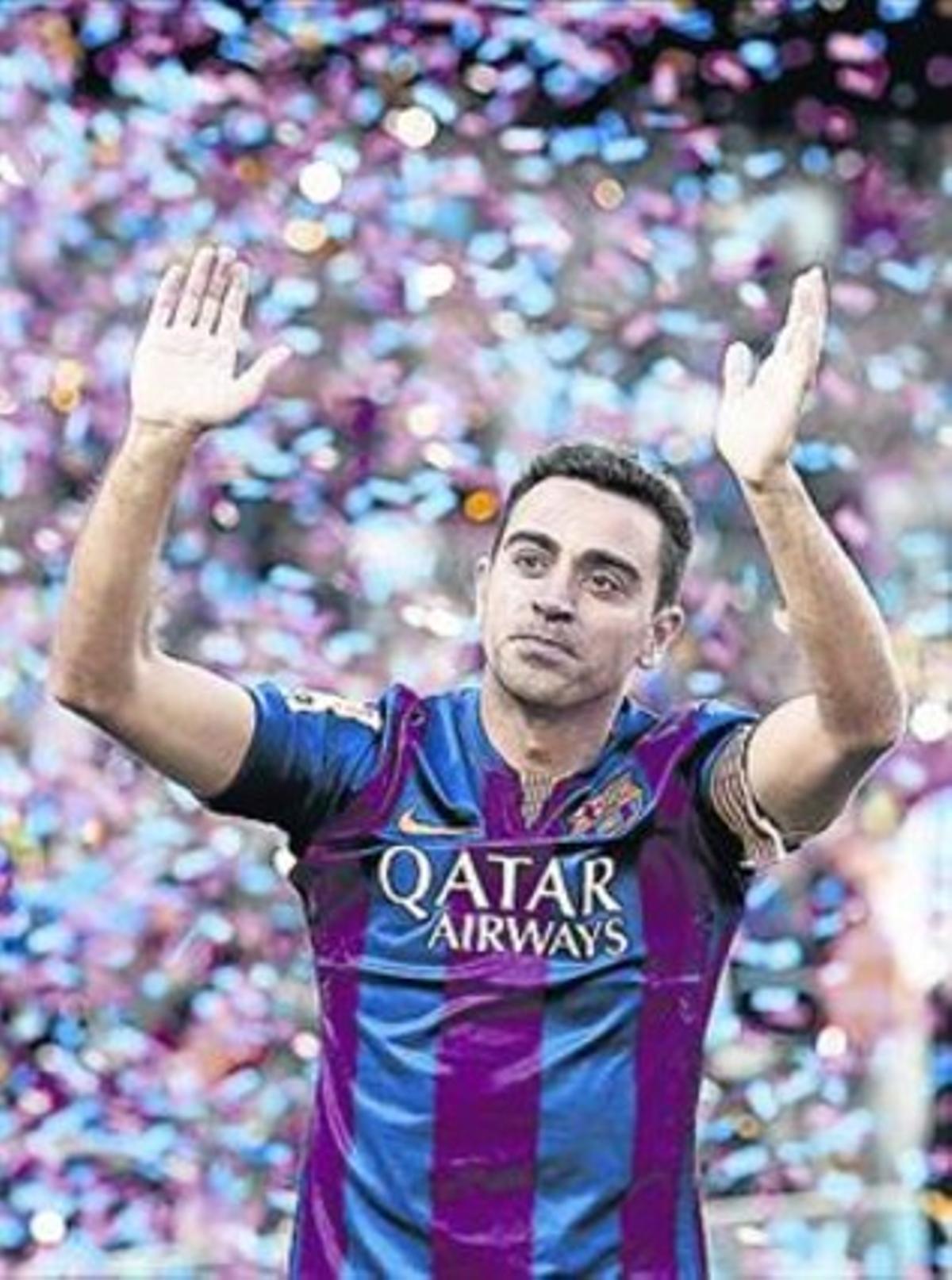 Xavi, dissabte al Camp Nou.