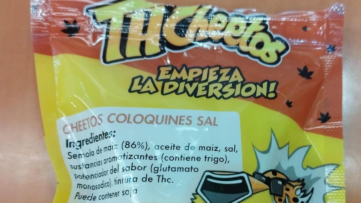 Bolsa de TCHeetos que ingirió el menor intoxicado en Alicante.