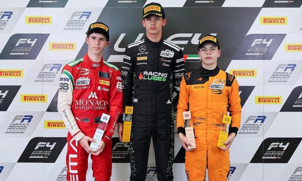 Christian Costoya (derecha) en el podio catarí de Lusail. |