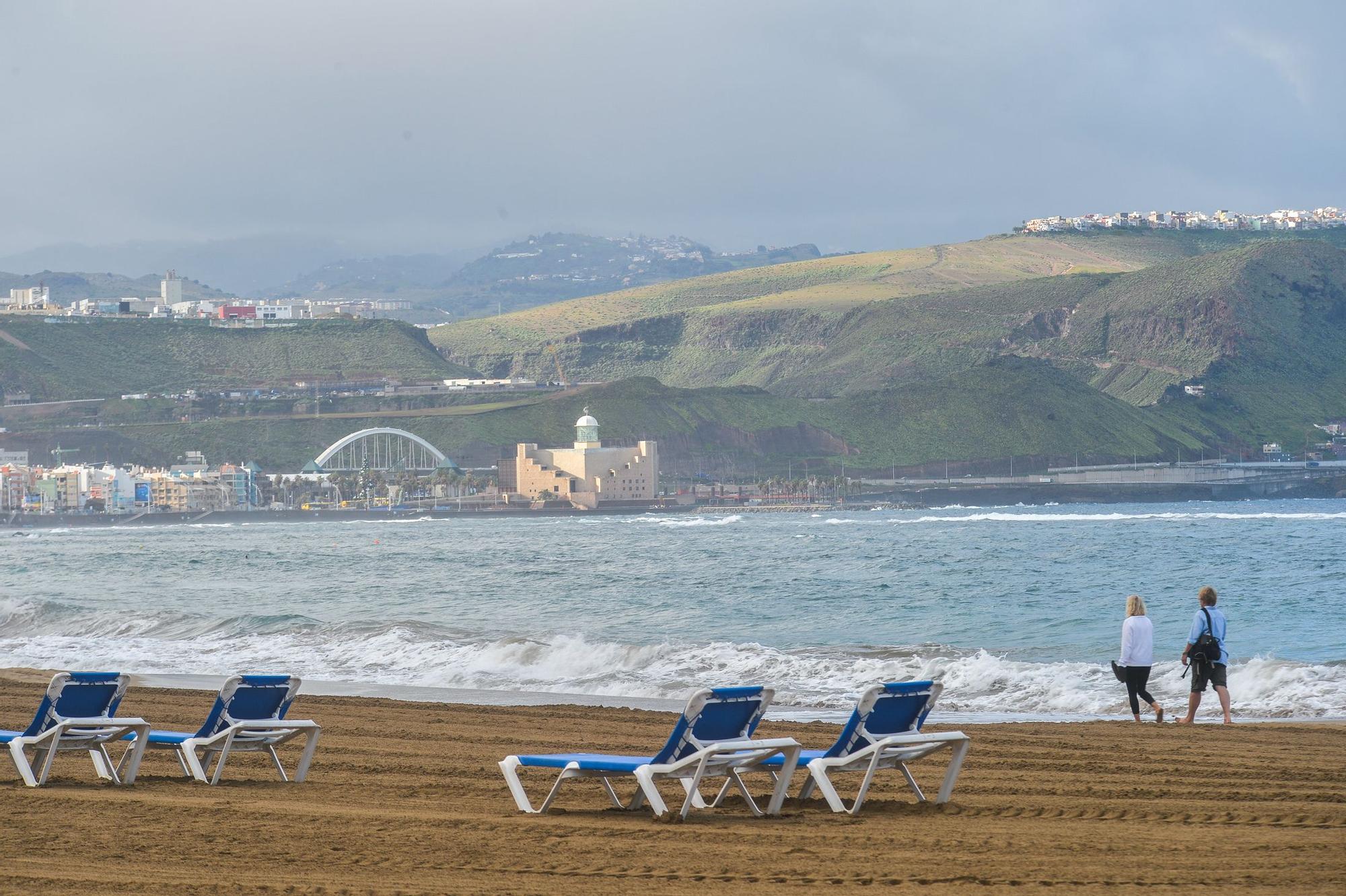 Tiempo en la playa de Las Canteras (2/12/2022)