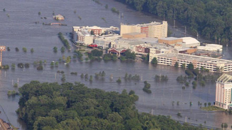 La ciudad de Memphis anegada por el agua.