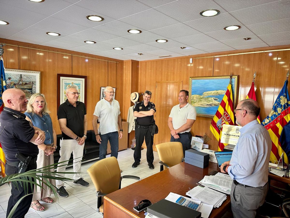 Un momento del recibimiento en el Ayuntamiento
