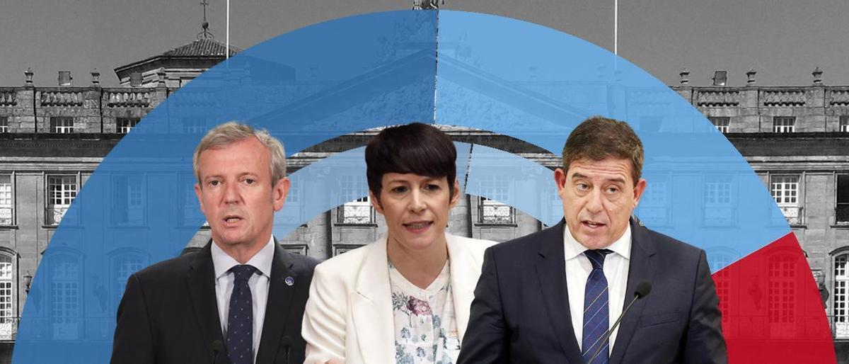 Alfonso Rueda, Ana Pontón y José Ramón Gómez Besteiro.