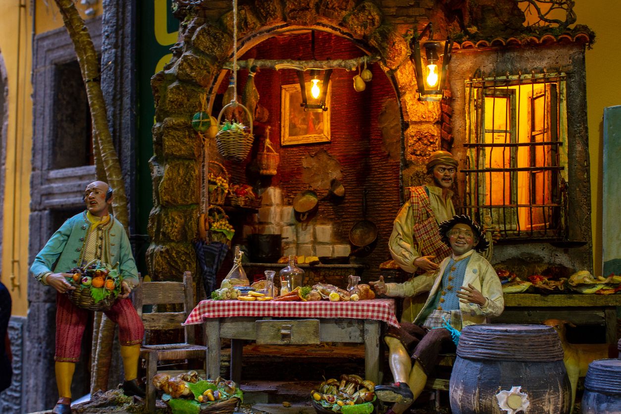 Las figuritas de Nápoles se representan con todo tipo de detalle.