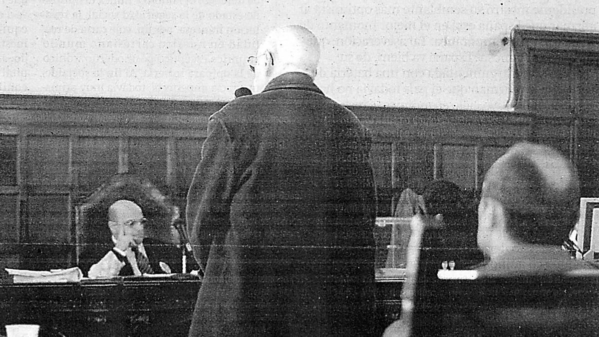 El acusado declara duranta el juicio, en una imagen de archivo de El Periódico de Aragón.