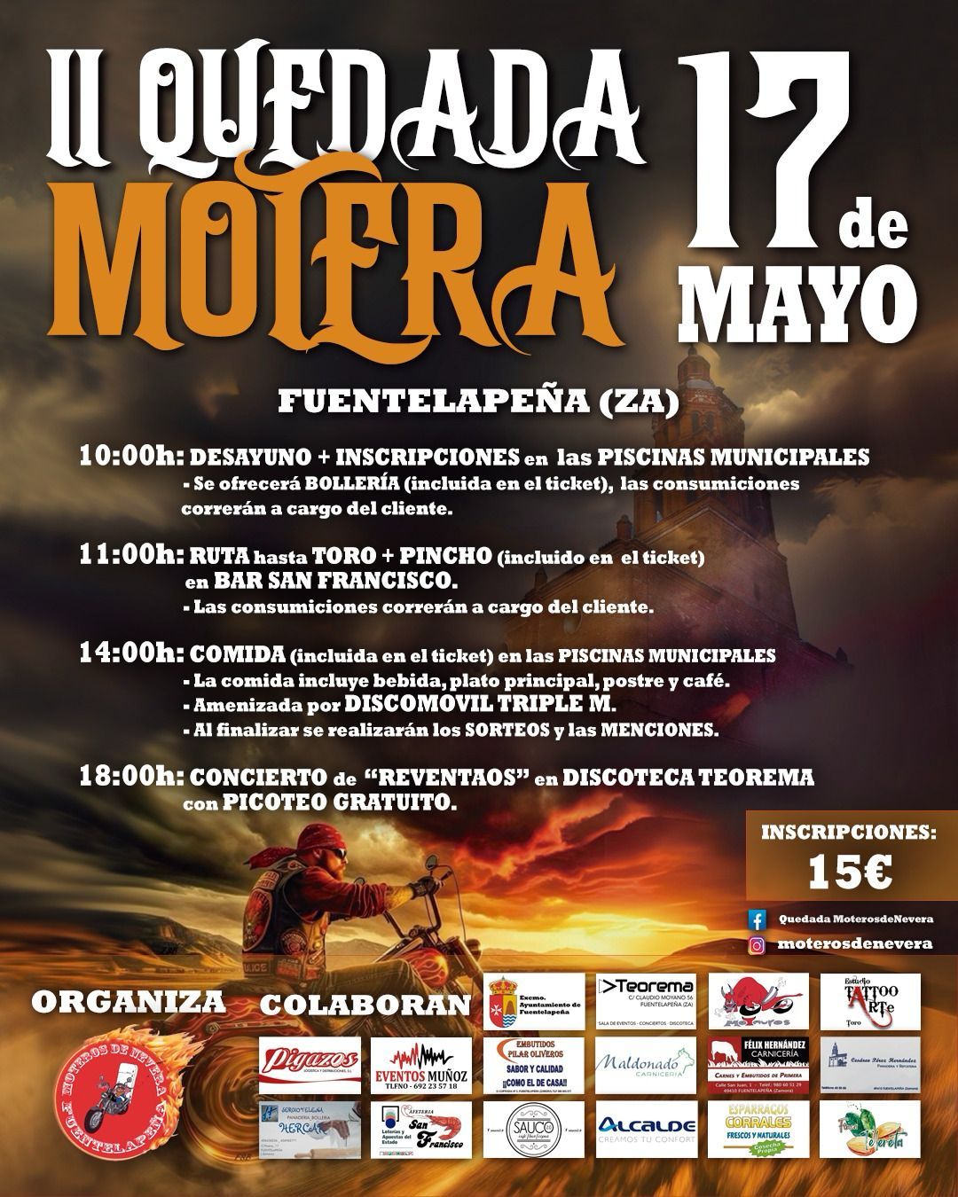 Cartel de la II Quedada Motera de "Moteros de Nevera" que recalará en Toro.