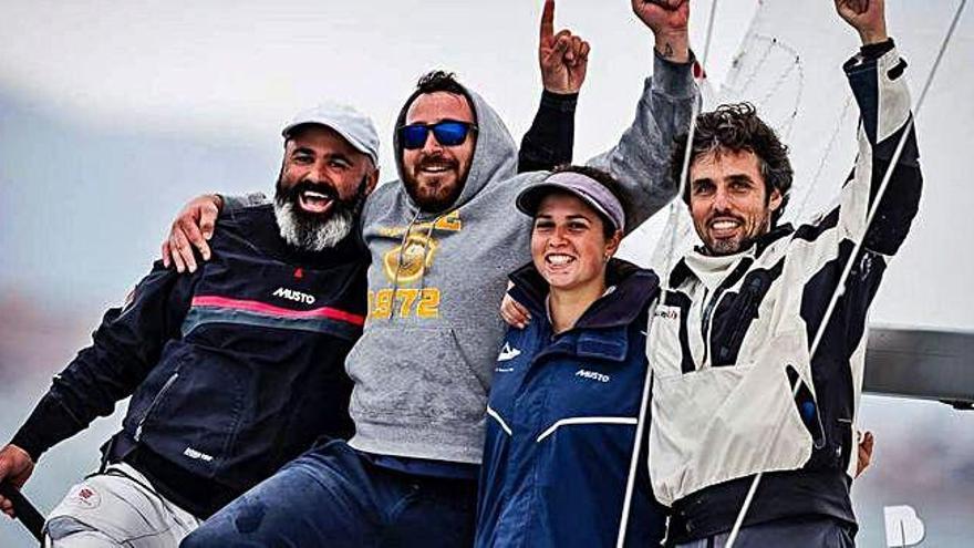 El equipo del Náutico coruñés que participó en Mallorca en la Liga Española de vela.