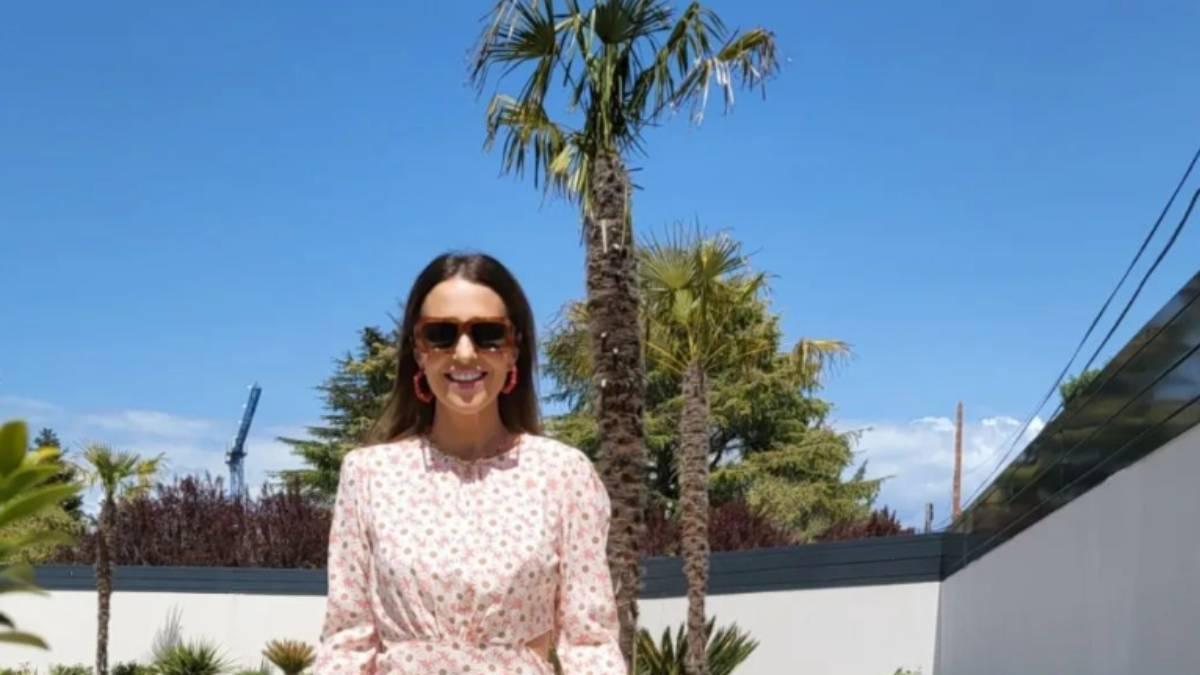 Paula Echevarría con vestido de Mango estampado