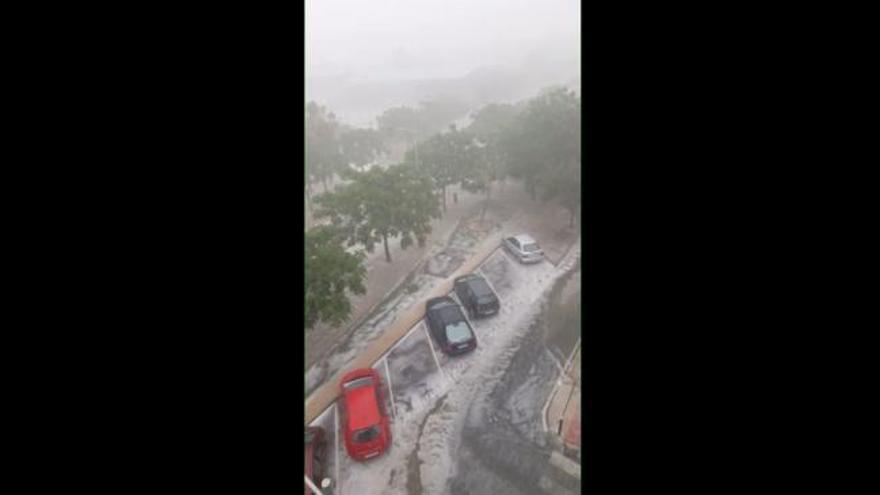 Tormenta con granizo en Alfafar