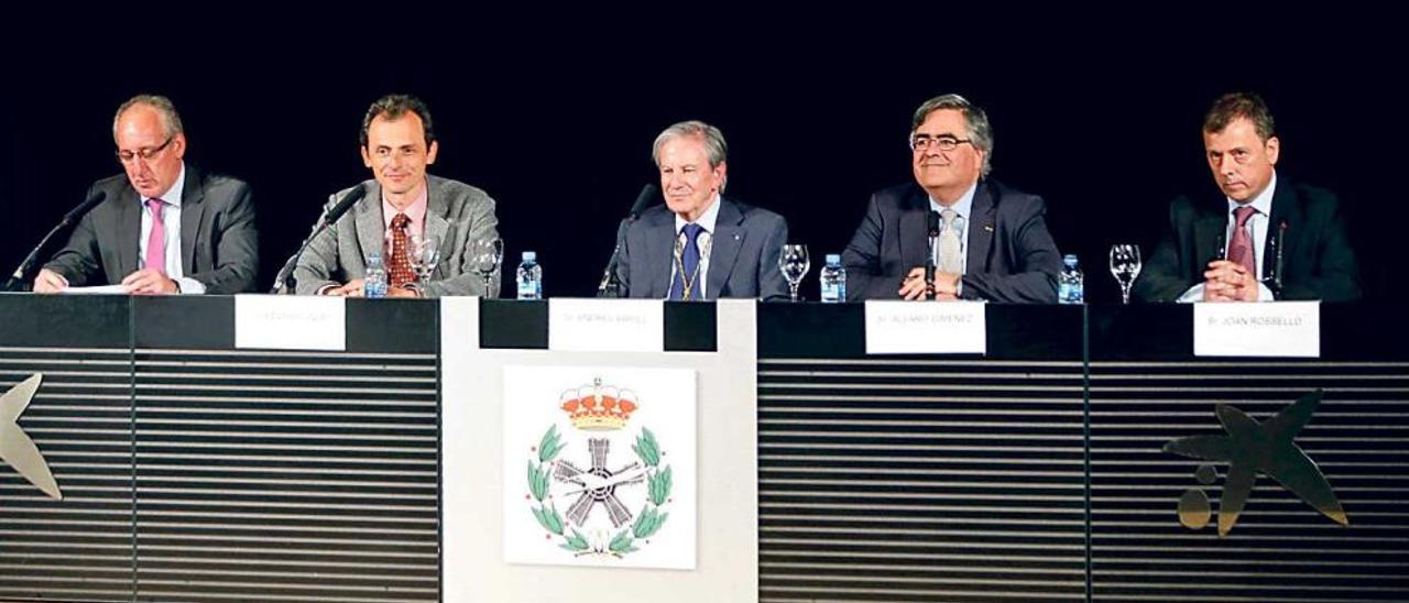 Puig, Duque, Ripoll, Giménez y Rosselló, en pleno homenaje.