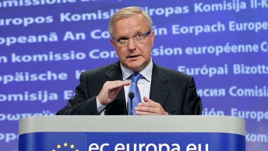 Olli Rehn, durante una intervención pública como comisario de Asuntos Financieros.