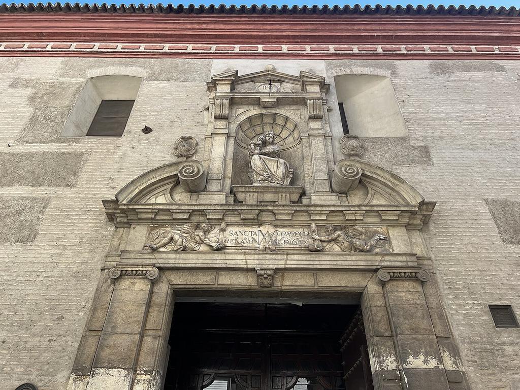 Detalle de la fachada principal del convento Santa María de Jesús, en Sevilla.Couvent Santa María Jesús   Séville (ES61)   2023 04 24   1 Chabe01 Creative Commons Attribution Share Alike 4.0 International license.