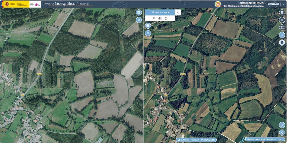 Ejemplo contrario: el río das Dornas no sufrió alteración de paisaje y hoy lleva agua
