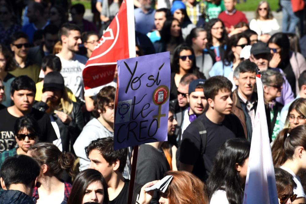 Protestas durante la huelga de enseñanza