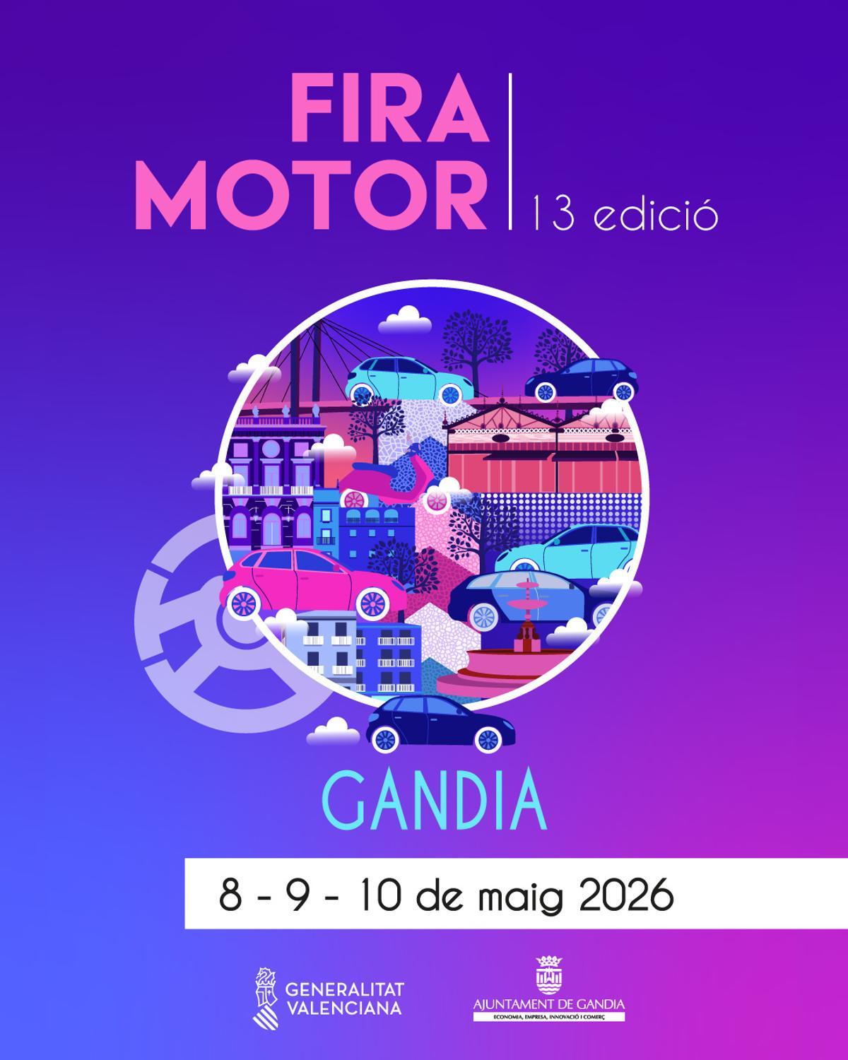 Cartell XIII edició de la Fira del Motor de Gandia.