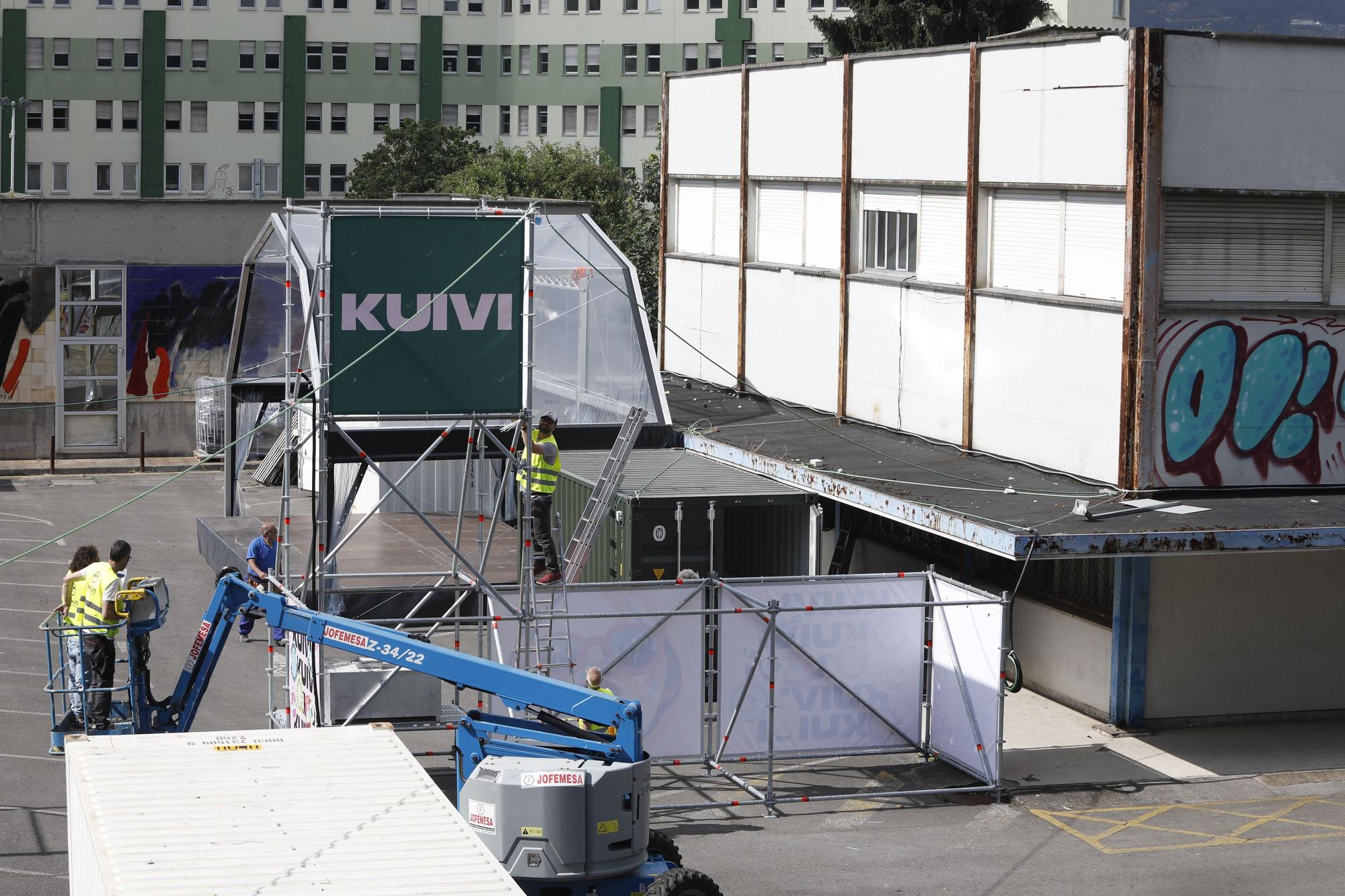 Así se prepara el espacio Kuivi que arranca mañana en el antiguo HUCA