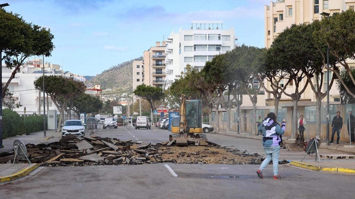Imagen de archivo del inicio de las obras del tanque de tormentas en Platja d'en Bossa.