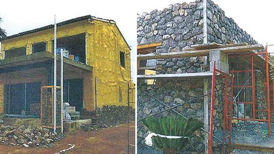 Dos fotografías tomadas por el celador de Muro el pasado mes de febrero durante la inspección al agroturismo de Joan Monjo.