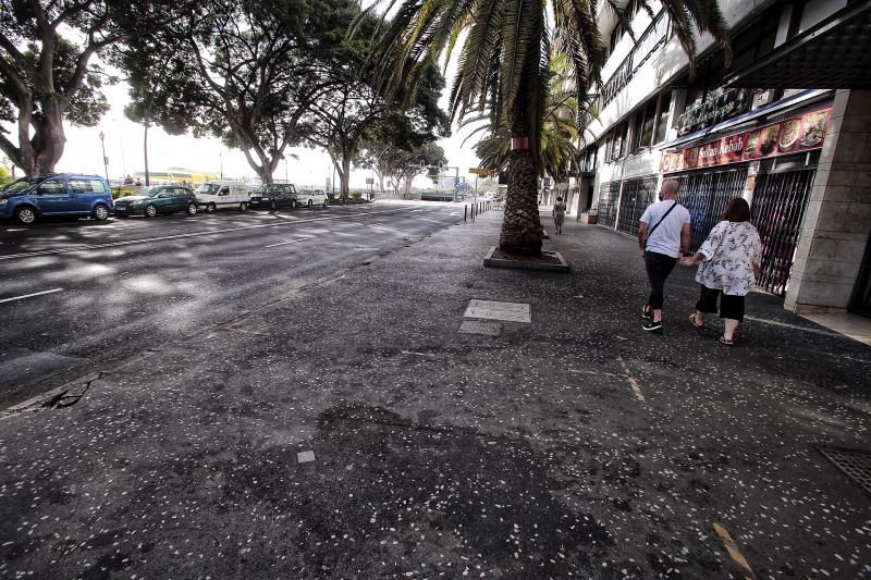 Así quedó la zona de terrazas del atropello múltiple de la Avenida de Anaga