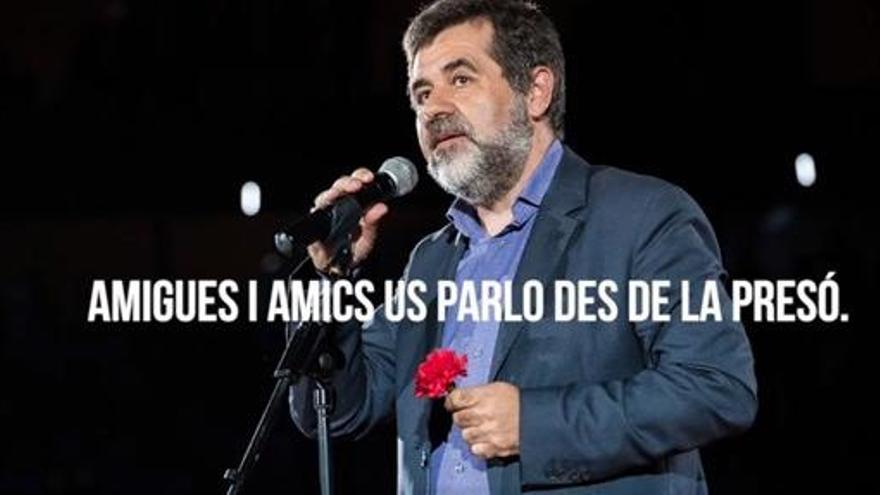 Canvien de mòdul a Jordi Sànchez per un missatge gravat per a un míting