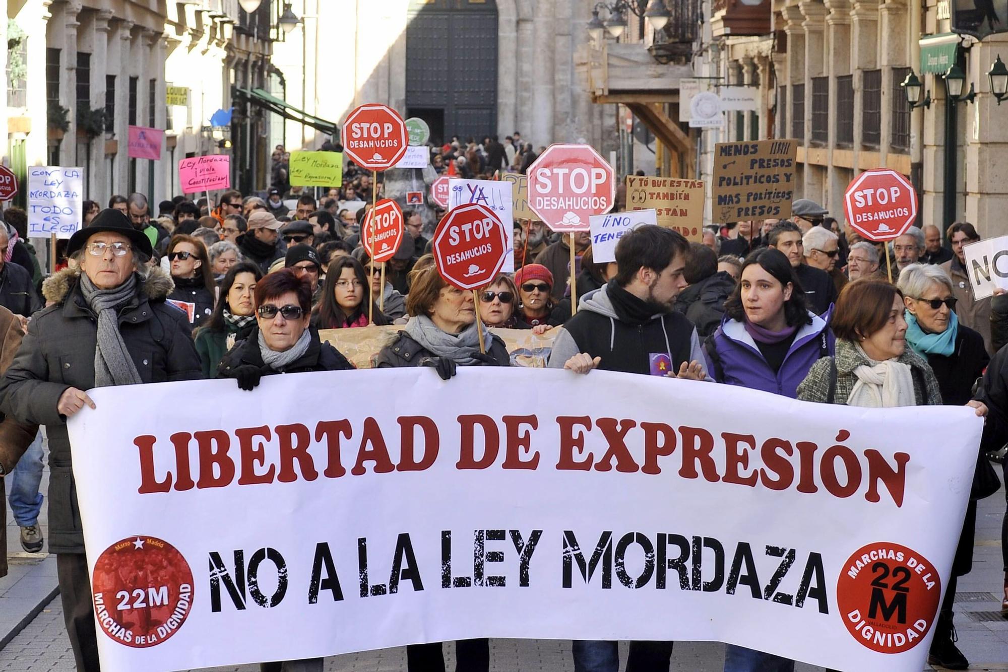 Una manifestación en Valladolid contra la ley mordaza