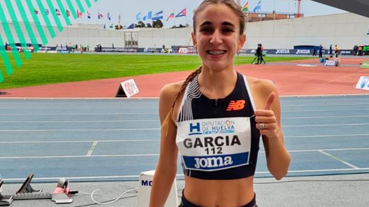 Daniela García, tras la carrera en Huelva.