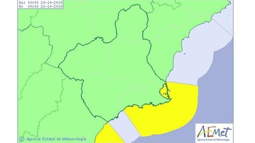 Alerta amarilla por fenómenos costeros mañana en la Región