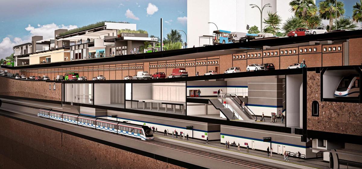 Render del nuevo intercambiador de Conde de Casal.