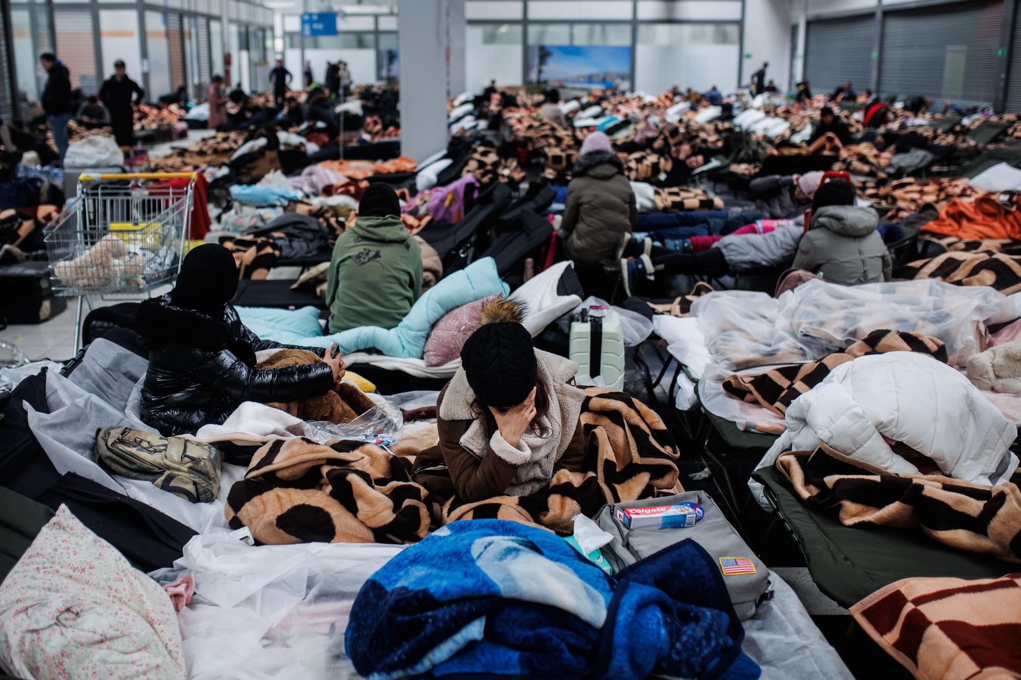 Centro acogida refugiados en Polonia.