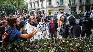 Manifestación antifascista de plaza Universitat