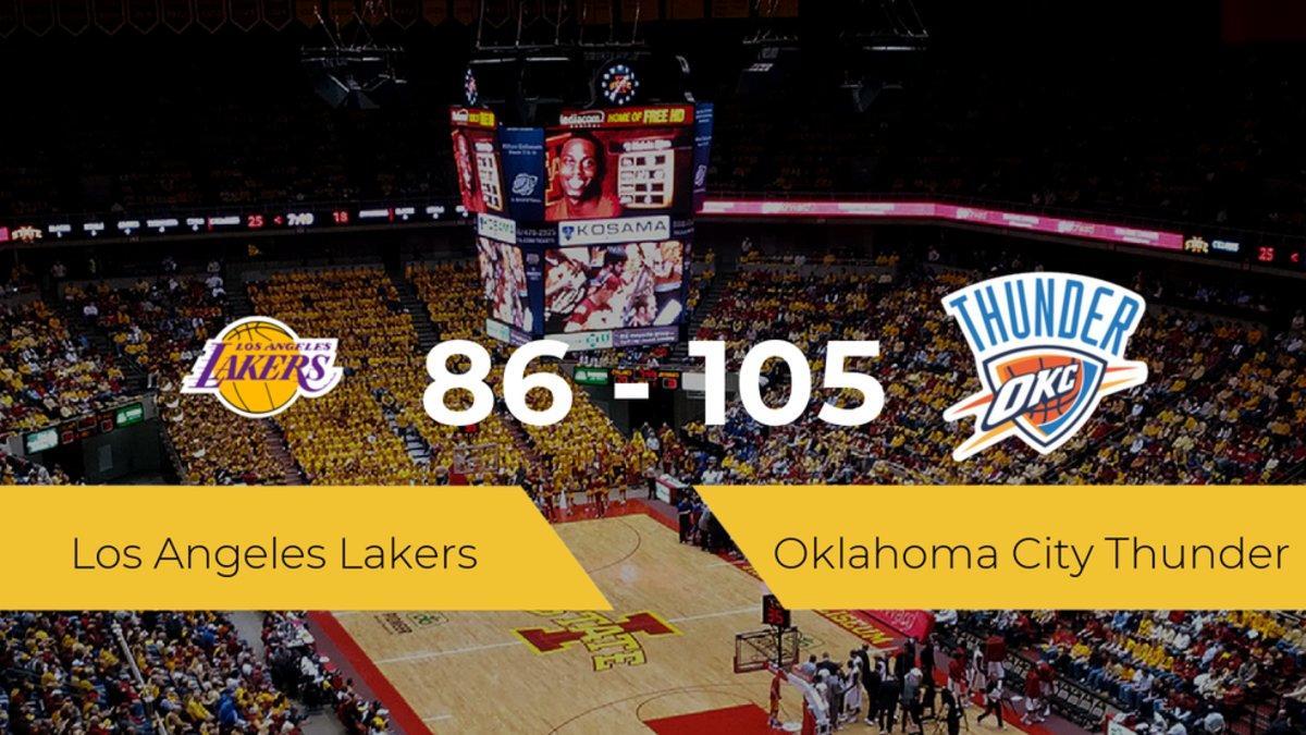 Oklahoma City Thunder gana a Los Angeles Lakers por 86-105