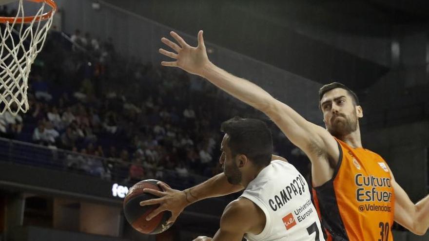 Insuficiente mejoría del Valencia Basket ante el Real Madrid