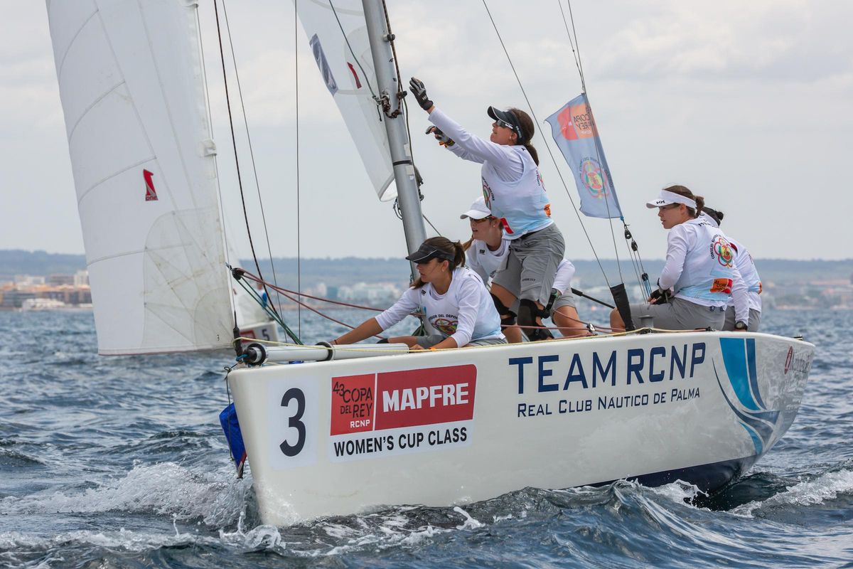 30 July 2025 - 43 Copa del Rey MAPFRE, Palma de Mallorca, WOMEN'S CUP BALEARIA, BALEARIA -El equipo de la CN de Regatas de la Armada, líder en Balearia Women's Cup por segundo día consecutivo