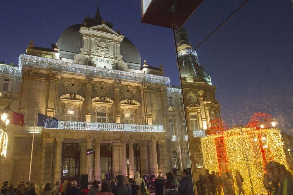 Encendido de luces de Navidad e inauguración del Belén en Cartagena